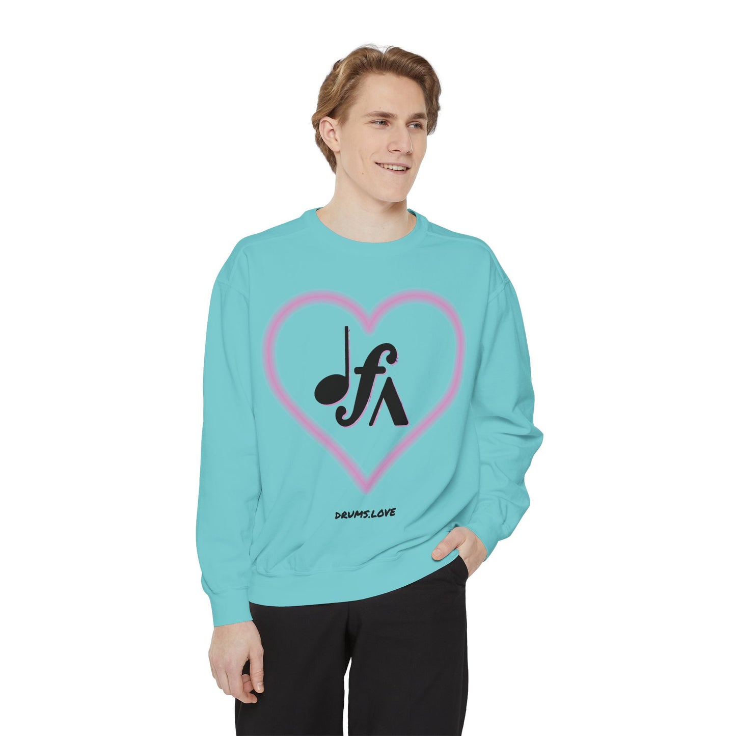 Drummer Heart Sweatshirt — "My Heart Belongs to the Drummer" Funny Band Fan Crewneck