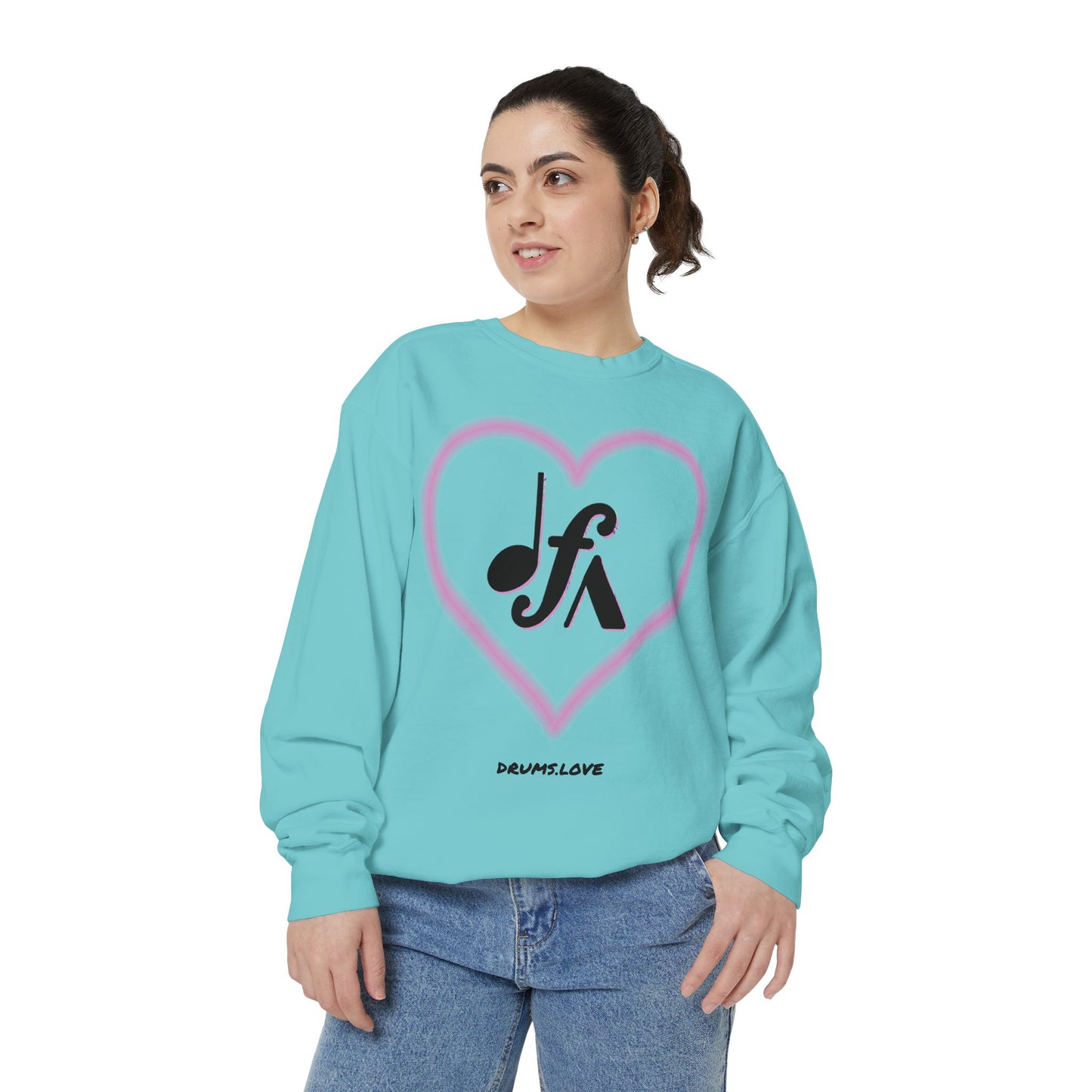 Drummer Heart Sweatshirt — "My Heart Belongs to the Drummer" Funny Band Fan Crewneck
