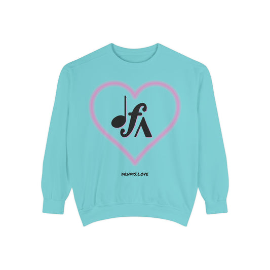 Drummer Heart Sweatshirt — "My Heart Belongs to the Drummer" Funny Band Fan Crewneck