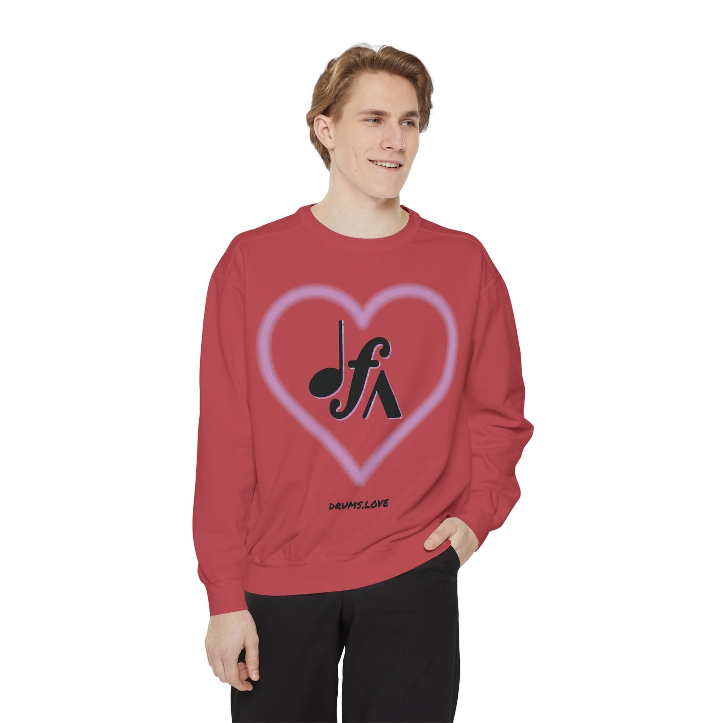 Drummer Heart Sweatshirt — "My Heart Belongs to the Drummer" Funny Band Fan Crewneck