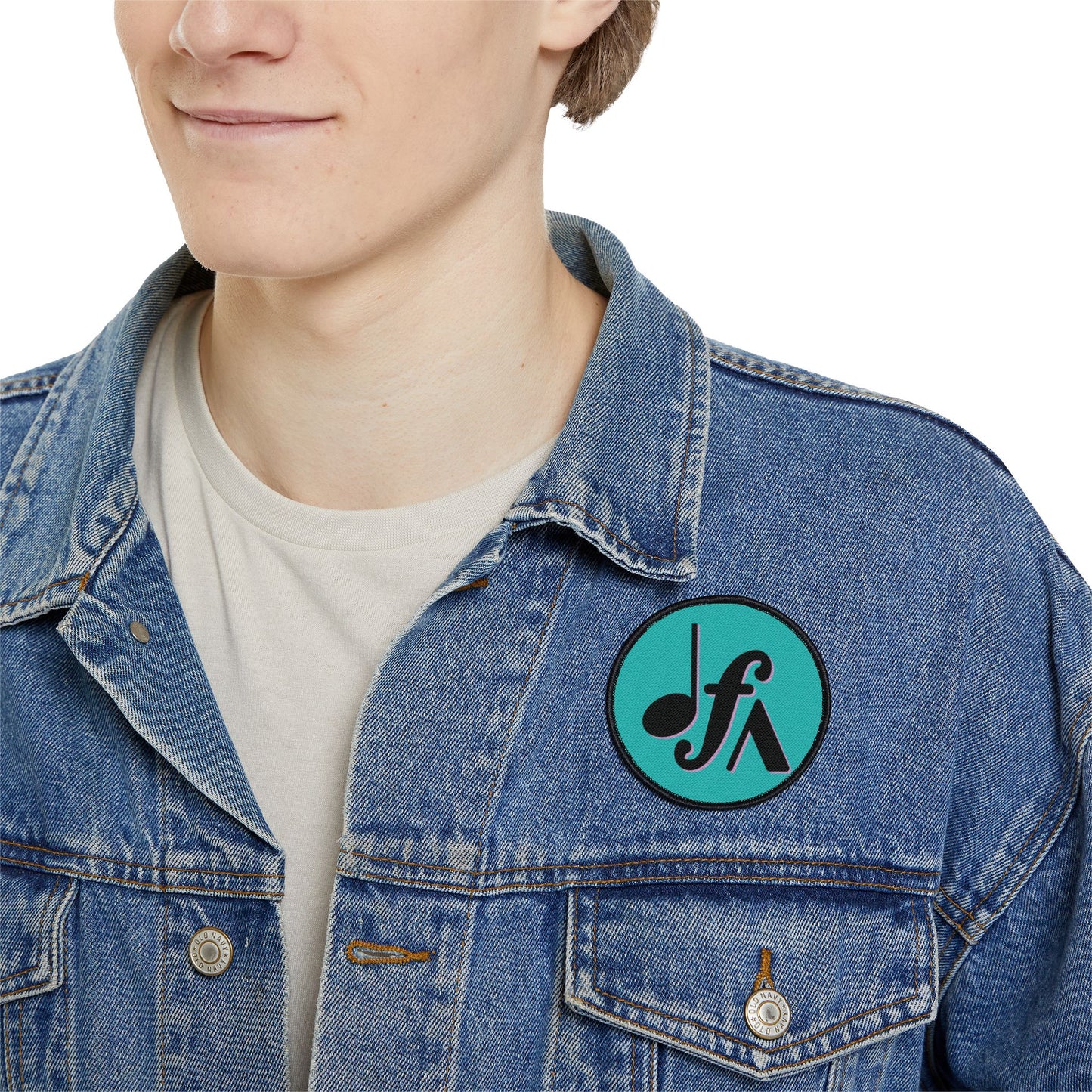DFA Iron-On Patch – Teal Round Patch